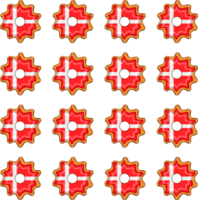 Pattern cookie with flag country Denmark in tasty biscuit png