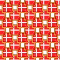 Pattern cookie with flag country Denmark in tasty biscuit png