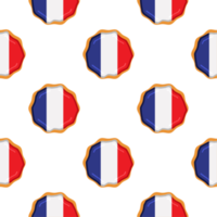 patroon koekje met vlag land Frankrijk in smakelijk biscuit png