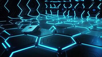Data tunnel journey. Loopable animation. Futuristic abstract background. Motion graphic for abstract data center, server, internet, speed. Transmission of digital. . photo