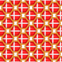 Pattern cookie with flag country Denmark in tasty biscuit png