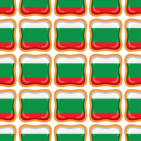 Pattern cookie with flag country Bulgaria in tasty biscuit png