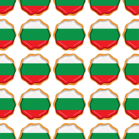 Pattern cookie with flag country Bulgaria in tasty biscuit png