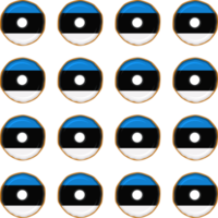 Pattern cookie with flag country Estonia in tasty biscuit png