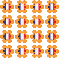 Pattern cookie with flag country France in tasty biscuit png