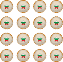 Pattern cookie with flag country Bulgaria in tasty biscuit png