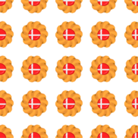 Pattern cookie with flag country Denmark in tasty biscuit png