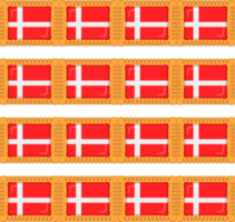 Pattern cookie with flag country Denmark in tasty biscuit png