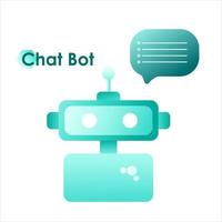 Chatbot robot providing online assistance. Chat GPT conversation. Use of AI in customer service and support or messaging. Vector illustration