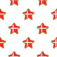 Pattern cookie with flag country Denmark in tasty biscuit png