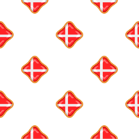 Muster Plätzchen mit Flagge Land Dänemark im lecker Keks png
