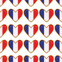 Pattern cookie with flag country France in tasty biscuit png