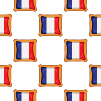 Pattern cookie with flag country France in tasty biscuit png