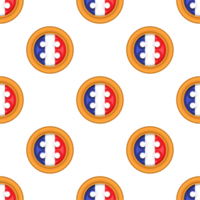 Pattern cookie with flag country France in tasty biscuit png