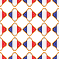 patroon koekje met vlag land Frankrijk in smakelijk biscuit png