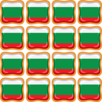 Pattern cookie with flag country Bulgaria in tasty biscuit png