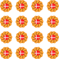 Pattern cookie with flag country Denmark in tasty biscuit png