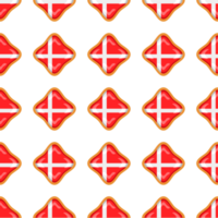 Pattern cookie with flag country Denmark in tasty biscuit png