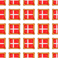 Pattern cookie with flag country Denmark in tasty biscuit png