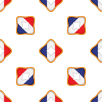 Pattern cookie with flag country France in tasty biscuit png