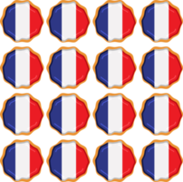 Pattern cookie with flag country France in tasty biscuit png