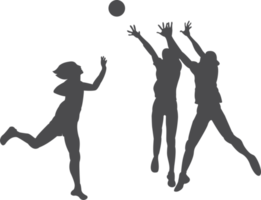 The volleyball player team silhouette PNG