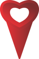 Red pin map location heart PNG