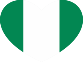 Nigeria bandera corazón forma png