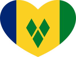 Saint  Vincent and the Grenadines flag heart shape PNG