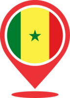 Senegal Flagge Stift Karte Ort png