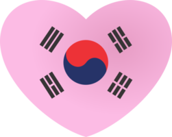 South korea flag heart shape PNG