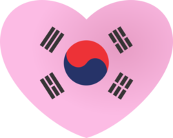 sur Corea bandera corazón forma png