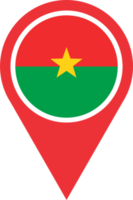 Burkina Faso flag pin map location PNG