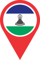 Lesotho flag pin map location png