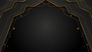 luxury futuristic background with gold and black colors, luxury banner background design template vector