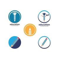 pencil vector illustration icon and logo of education