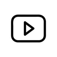 YouTube vector icon, Outline style, isolated on white Background.