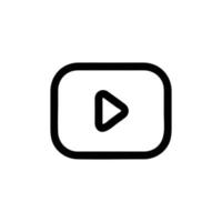 YouTube vector icon, Outline style, isolated on white Background.