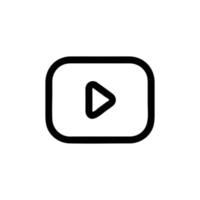 Youtube vector icono, contorno estilo, aislado en blanco antecedentes.