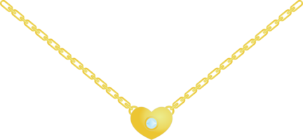 Gold Kette Halskette Herz gestalten Anhänger mit Diamant png