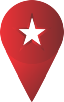 Pin map location star shape PNG