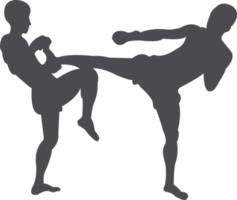 Thai  boxing silhouette PNG