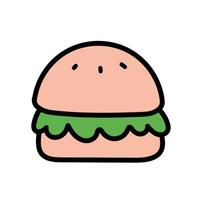 hamburguesa comida icono vector