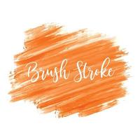 Orange brush stroke watercolor design vector