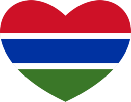 Gâmbia bandeira coração forma png