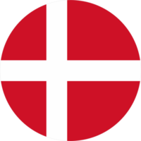 Denemarken vlag ronde vorm PNG