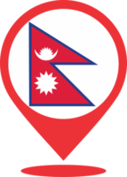 Nepal flag pin map location PNG