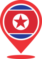 North Korea flag pin map location png