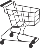 Black shopping cart PNG