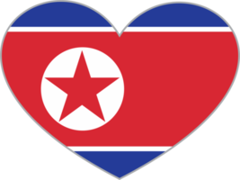 norte Coréia bandeira coração forma png